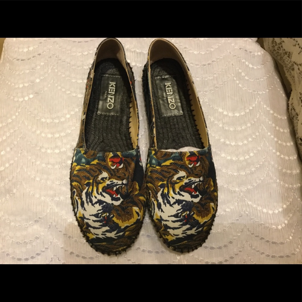 KENZO Paris Animal Print Canvas Espadrilles